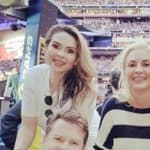 Rebel Wilson and James Corden at the LA Rams game