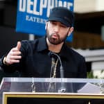 Eminem, Marshall Bruce Mathers III at the 50 Cent Star Ceremony on the Hollywood Walk of Fame on January 30, 2019 in Los Angeles, CA