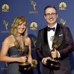 John Oliver, winner of the award for Outstanding Variety Talk Series for "Last Week Tonight with John Oliver"