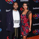 Miguel and Nazanin Mandi on the red carpet