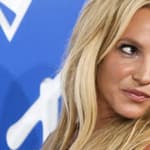 Britney Spears wearing a Julien MacDonald dress, H Stern jewels, and Christian Louboutin shoes arrives at the 2016 MTV Video Music Awards