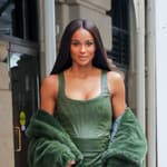 Ciara wears all green ensemble while leaving her hotel During New York Fashion Week