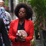 Viola Davis wears an all red outfit during press events at TIFF. 11 Sep 2018