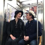 Ewan McGregor and girlfriend Mary Elizabeth Winstead kiss and hold hands while riding the Subway in NYC