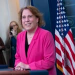 'Jeopardy!' champ Amy Schneider speaks to the media at The White House