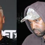 Portraits of Keyshia Cole and Kanye West