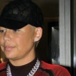 Amber Rose with baby daddy after he gets new forehead tattoo honoring specific dates