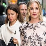 Christina Applegate and Seth Rogen are seen arriving to the apos The Late Show With Stephen Colbert apos in New York