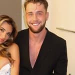 Georgia Hassarati in daring white dress with Harry Jowsey