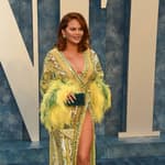 Chrissy Teigen at the 2023 Vanity Fair Oscar Party at the Wallis Annenberg Center for the Performing Arts