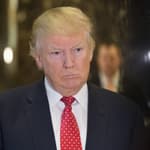 Donald Trump and political officials seen in the Trump Tower lobby in NYC