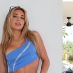 Georgia Hassarati In A Blue Two-Piece Dress
