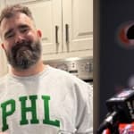 Jason Kelce (left) and Harrison Butker (right)