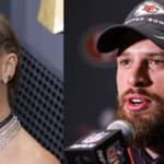 Taylor Swift (left) Harrison Butker (right)