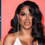 A collage of Brandi Glanville and Kenya Moore possing on separate red carpet event