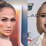 A collage of Jennifer Lopez and Meghan McCain posing on red carpets