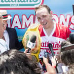 Joey Chesnut at Nathans Famous International Hot Dog Eating Contest