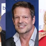 A collage of Shannon Beador together with John Janssen and Alexis Bellino smiling on different red carpet events
