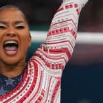 Jordan Chiles cheering at 2024 Paris Olympics