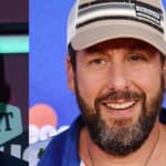 Travis Kelce (left) Adam Sandler (right)
