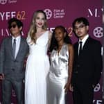 Angelina Jolie and kids, Pax, Zahara and Maddox, Brad Pitt photo collage