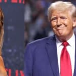 Brittany Mahomes (left) Donald Trump (right)
