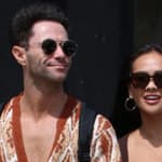 Jenn Tran and Sasha Farber are seen leaving 'Dancing With The Stars' rehearsals