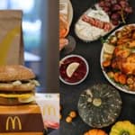 McDonald's meal (left) Thanksgiving meal (right)