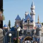 Allison Holker and daughter (left) Sleeping Beauty Castle (right)