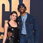 Rachael Kirkconnell and Matt James attend the 57th Academy of Country Music Awards