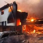 Wildfires burning house (left) Candace Cameron Bure (right)