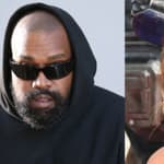 A photo collage of Kanye West and Scarlett Johansson