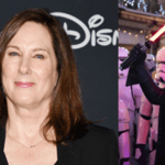 Kathleen Kennedy and Darth Vader from Star Wars
