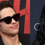 Pete Davidson (left) Kim Kardashian (right)