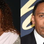 Side by side of Stephen A Smith and Serena Williams.