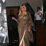 Wendy Williams wears a full-length Leopard Print dress as she left dinner at 'Catch' Restaurant in West Hollywood, CA