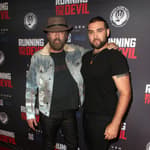 Nicolas Cage and his son Weston Coppola Cage at Premiere Of Quiver Distribution's "Running With The Devil