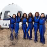 Blue Origin's all-female NS-31 crew - including Katy Perry, Lauren Sanchez and Gayle King - celebrate after their historic flight to space