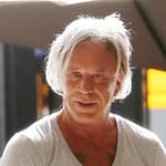 Mickey Rourke outside in Beverly Hills, California.