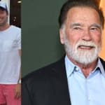 The Schwarzenger family (left) Arnold Schwarzenger (right)