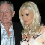 Hugh Hefner and Holly Madison attend Justin Timberlake's party