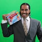 Boman Martinez-Reid holding a box Smirnoff ICE