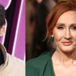 Pedro Pascal (left) JK Rowling (right)