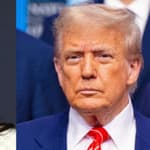 A photo collage of Ana Navarro and Donald Trump