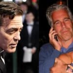 George Clooney, Jeffrey Epstein, Ghislaine Maxwell, photo collage