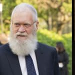 A photo collage of David Letterman, Donald Trump,
