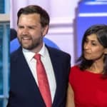 Erika Kirk, J.D. Vance and Usha Vance photo collage