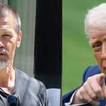 Collage of Josh Brolin and Donald Trump