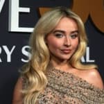 A photo collage of Sabrina Carpenter, Donald Trump,