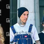 A photo collage of Shanna Moakler, Travis Barker and Kourtney Kardashian-